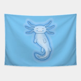 Cool blue / Cyan axolotl swimming Tapestry