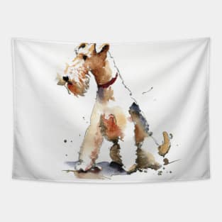 Wire Fox Terrier Watercolor - Dog Lover Gifts Tapestry