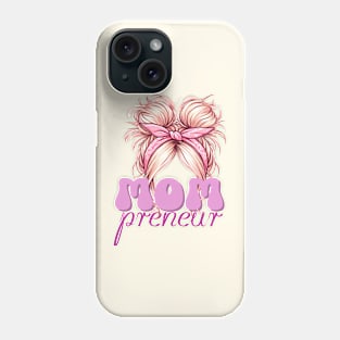 Mompreneur, messy bandana bun design Phone Case