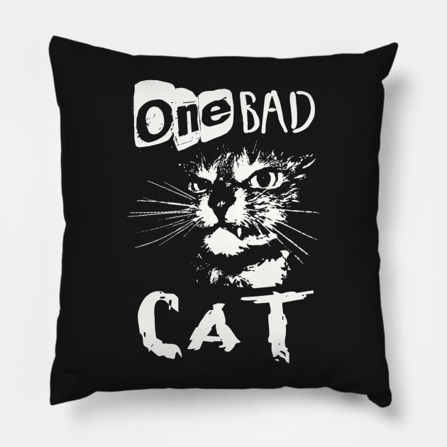 ONE BAD CAT Pillow by BG305