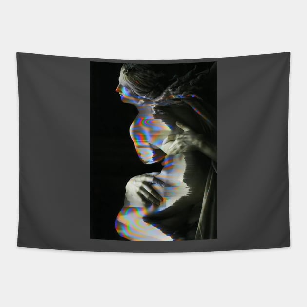 Vaporwave greek glitch statue Tapestry by isarol