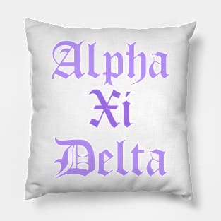 A Xi D Purple Gothic Font Pillow