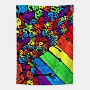 Rainbow Skull 1 Tapestry