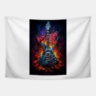 Blue and red guitar Tapestry