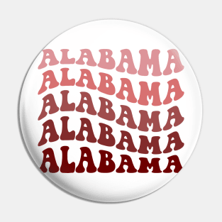 University of Alabama retro wave font Pin