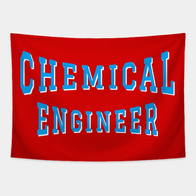 Chemical Engineer in Turquoise Color Text Tapestry by The Black Panther