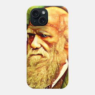 Charles Darwin Snow Portrait | Charles Darwin Artwork 9 Phone Case