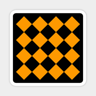 Black and Orange Diamond Pattern Magnet