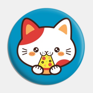 Cat Eating Pizza Pin