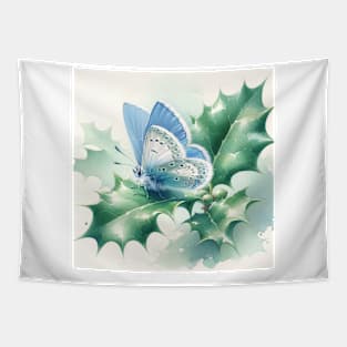 Pop Blue butterfly - Watercolor Butterfly Tapestry