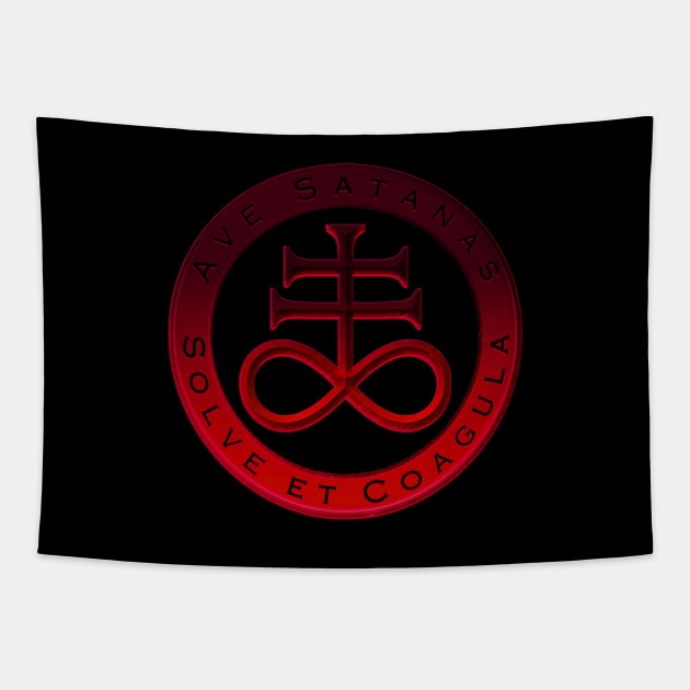 Leviathan Cross | Red Satanic Sigil Tapestry by WearSatan