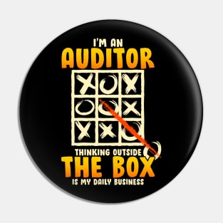 Thinking Outside The Box Funny Auditor Gift Audit Accounting Pin