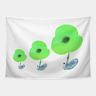 green poppies dance Tapestry