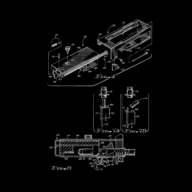 Machine Gun Adaptor Vintage Patent Drawing by TheYoungDesigns