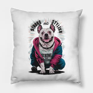 Strong and stylish bullterrier Pillow