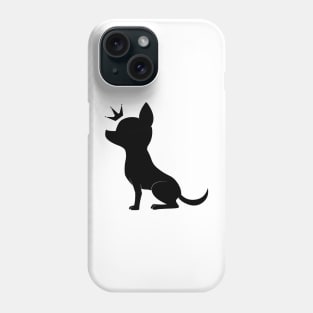 Chihuahua Royalty Silhouette in its Crown Phone Case