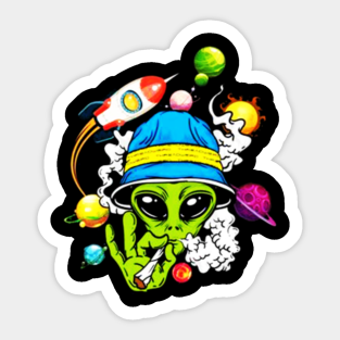 Alien Smoking Weed Stickers Teepublic Au