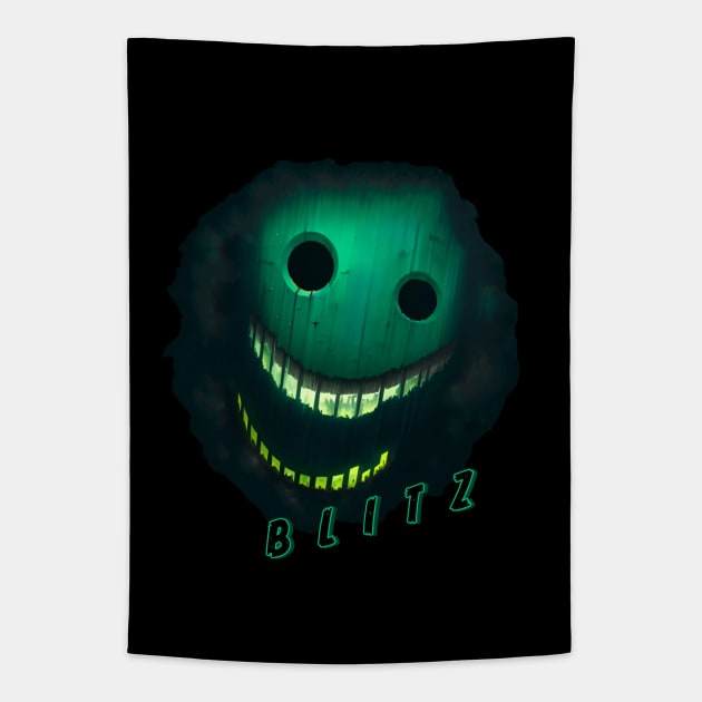 Green Blitz - Roblox Doors Inspired Tapestry by Atomic City Art