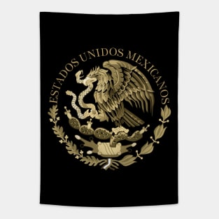 Mexico flag seal in sepia Tapestry