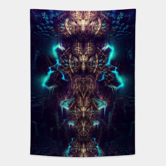 Crystal Magma- Visionary Fractal Manipulation - Manafold Art Tapestry by Manafold