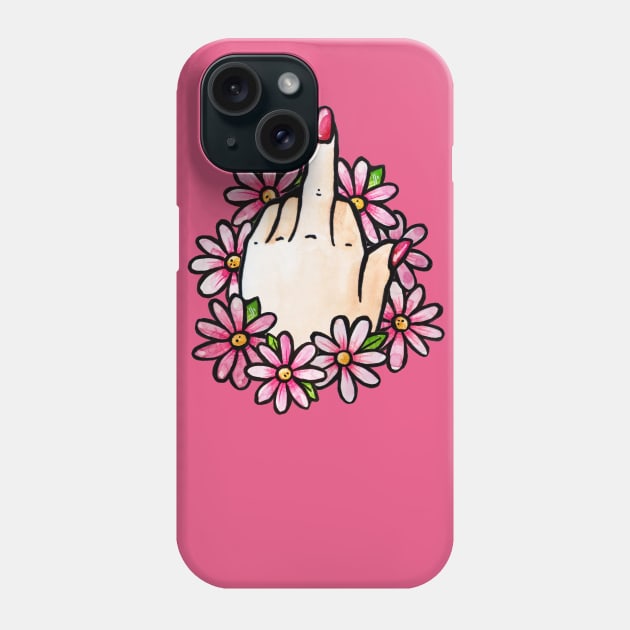 Floral FU Middle Finger Phone Case by bubbsnugg