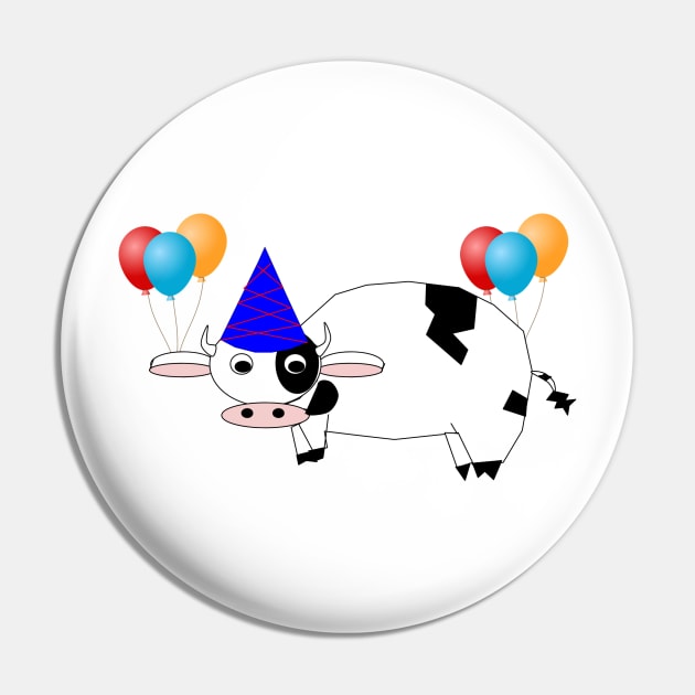 Birthday Cow Pin by rockcock