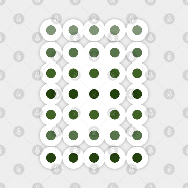 Rows of Green Dots Magnet by PSCSCo