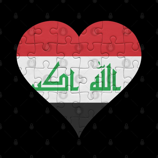 Iraqi Jigsaw Puzzle Heart Design - Gift for Iraqi With Iraq Roots by Country Flags