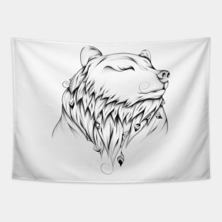 Poetic Bear B&W Tapestry