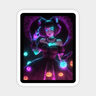 Halloween Spooky Neon Black Magic Witch Magnet