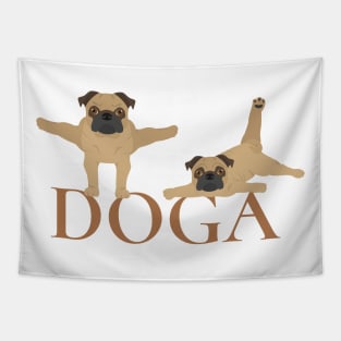 Pugs yoga Tapestry