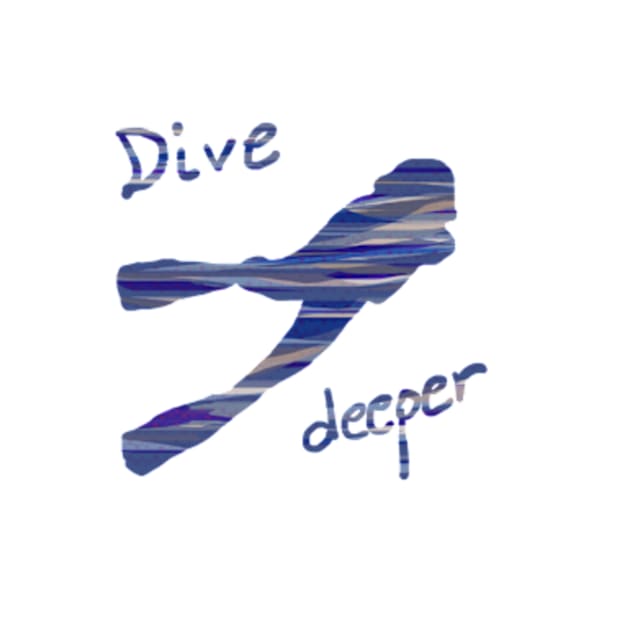 dive deeper black and white minimal sketch by katerina-ez