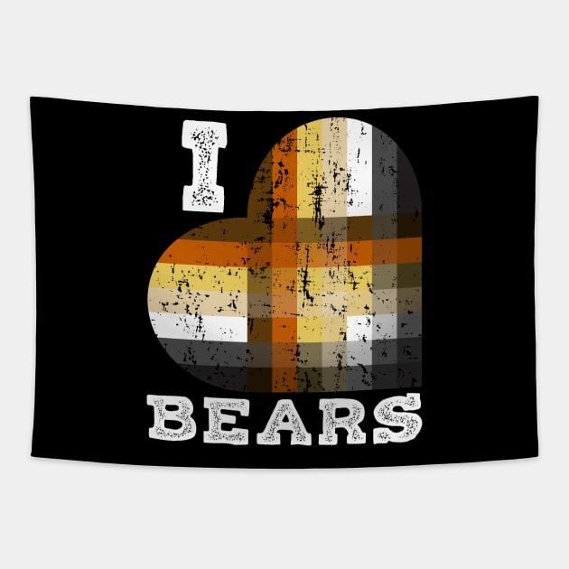 I Love Bears for Gay Bears and Bear Admirers or Chasers | BearlyBrand Tapestry by The Bearly Brand