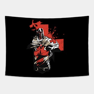 Christian templar knight Gift, Brave Rosary Crusader Warrior Tapestry