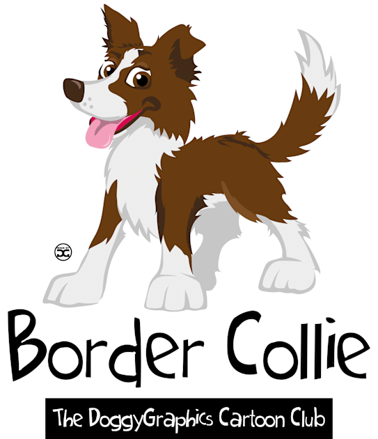 CartoonClub Border Collie - Brown Kids T-Shirt by DoggyGraphics