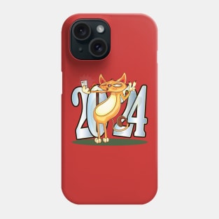 New Year 2024 Cat Phone Case