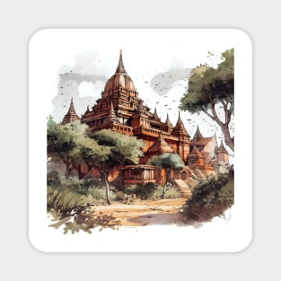 Illustration of handsome Bagan, Myanmar on white background Magnet