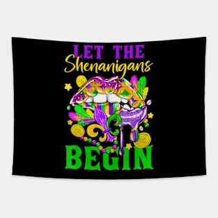 Mardi Gras Lips Let The Shenanigans Begin Kids Men Women Tapestry