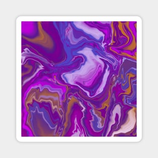 Purple Blue Pink Digital Pour Paint Magnet