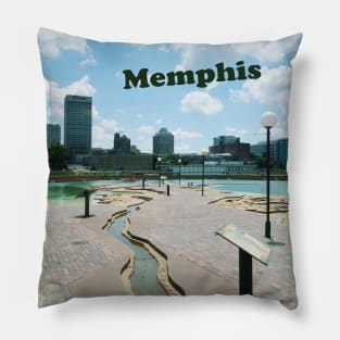 Memphis Tennessee skyline blue clouded sky USA city break Pillow