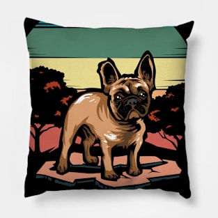 French Bulldogs | Retro design for Dog Lovers Pillow