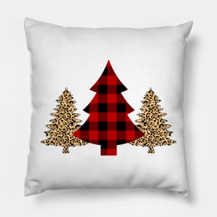 LEOPARD AND PLAID CHRISTMAS TREE Pillow