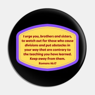 Bible Verse Romans 16:17 Pin