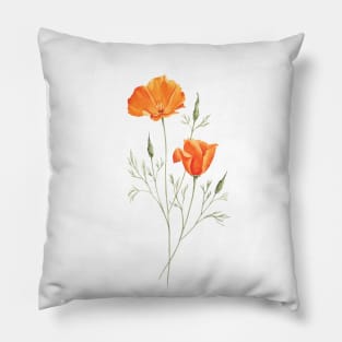 California poppies painting Pillow