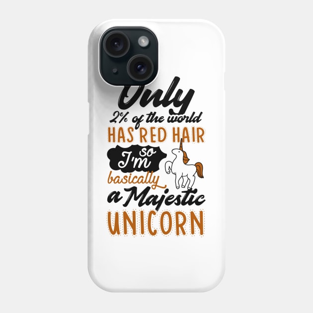 Red Hair Unicorn Phone Case by KsuAnn