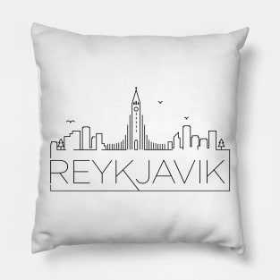 Reykjavik Minimal Skyline Pillow