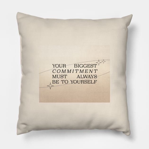 Self-Love Beige Pillow by sophiesconcepts