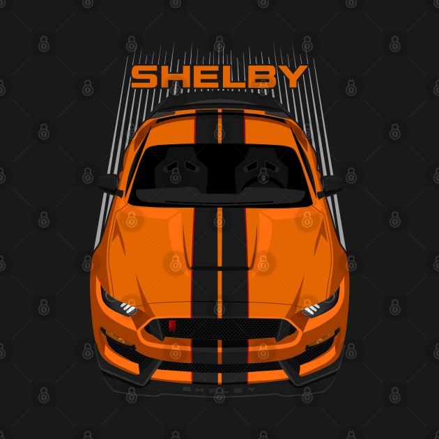 Ford Mustang Shelby GT350R 2015 - 2020 - Orange - Black Stripes by V8social