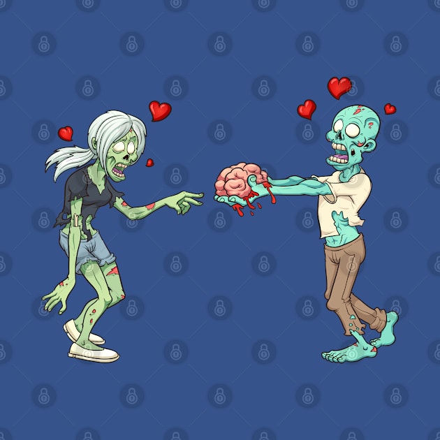 Zombie Couple Love by Mako Design 