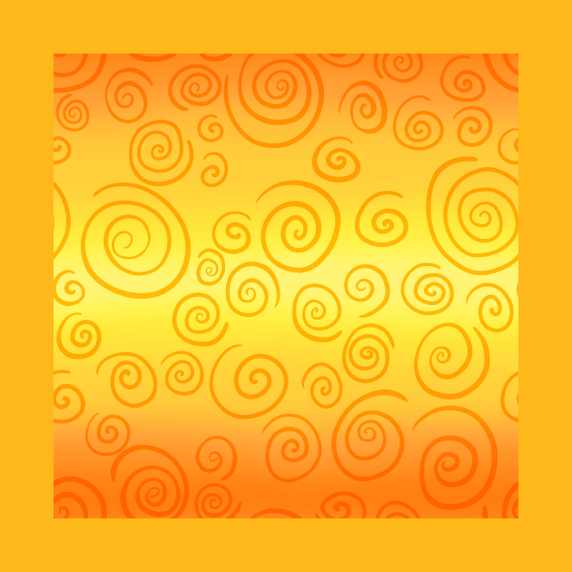 Yellow and Orange Blurred Stripes With Swirls by KelseyLovelle